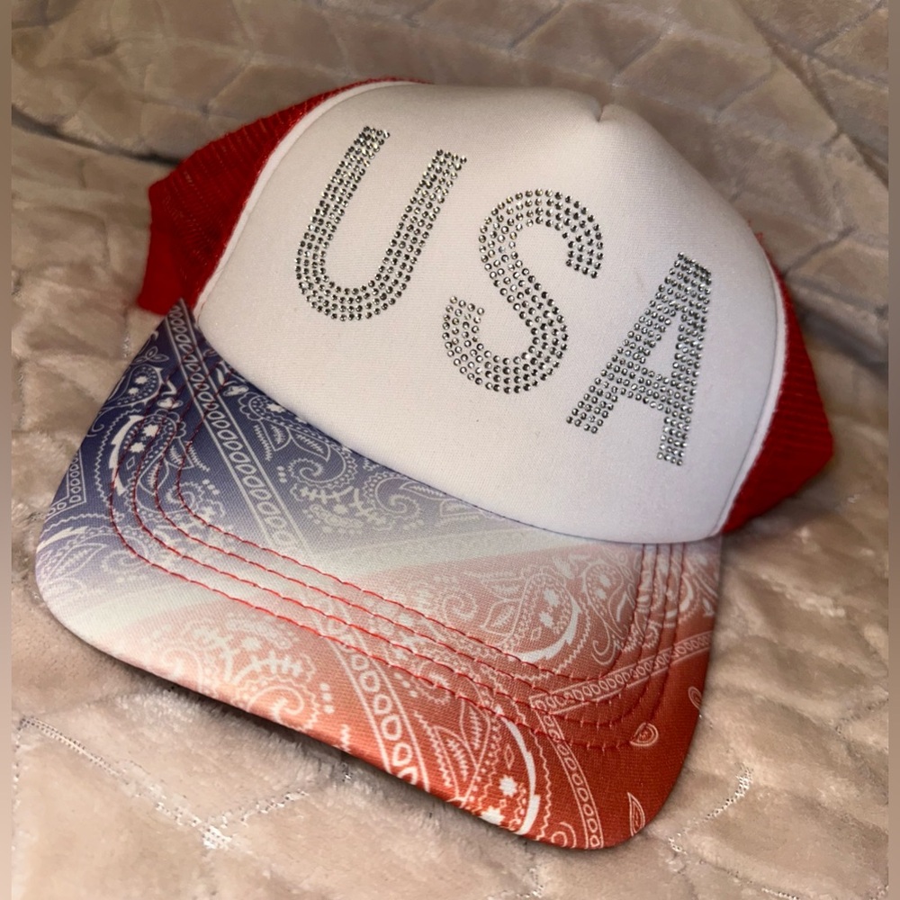 Red, White & BLING Trucker Hat